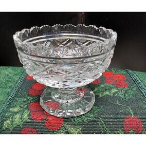 Waterford 4" Rare Crystal Compote Georgian Strawberry master cut sawtooth edge
